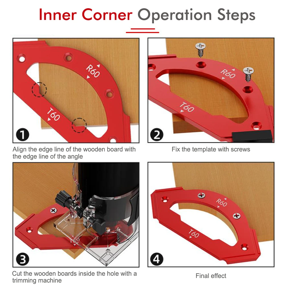 Radius Jig for Precision Woodworking, Reusable Corner Positioning Tool