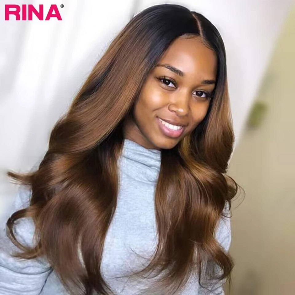 Human Hair Wig Lace Front Wig Human Hair Wigs Front Lace Wig 1B 27 Color Body Wave 13x4 Lace Frontal Wig Human Hair Ombre Brown With Black Root 5x5 Lace Closure Wigs For Black Women