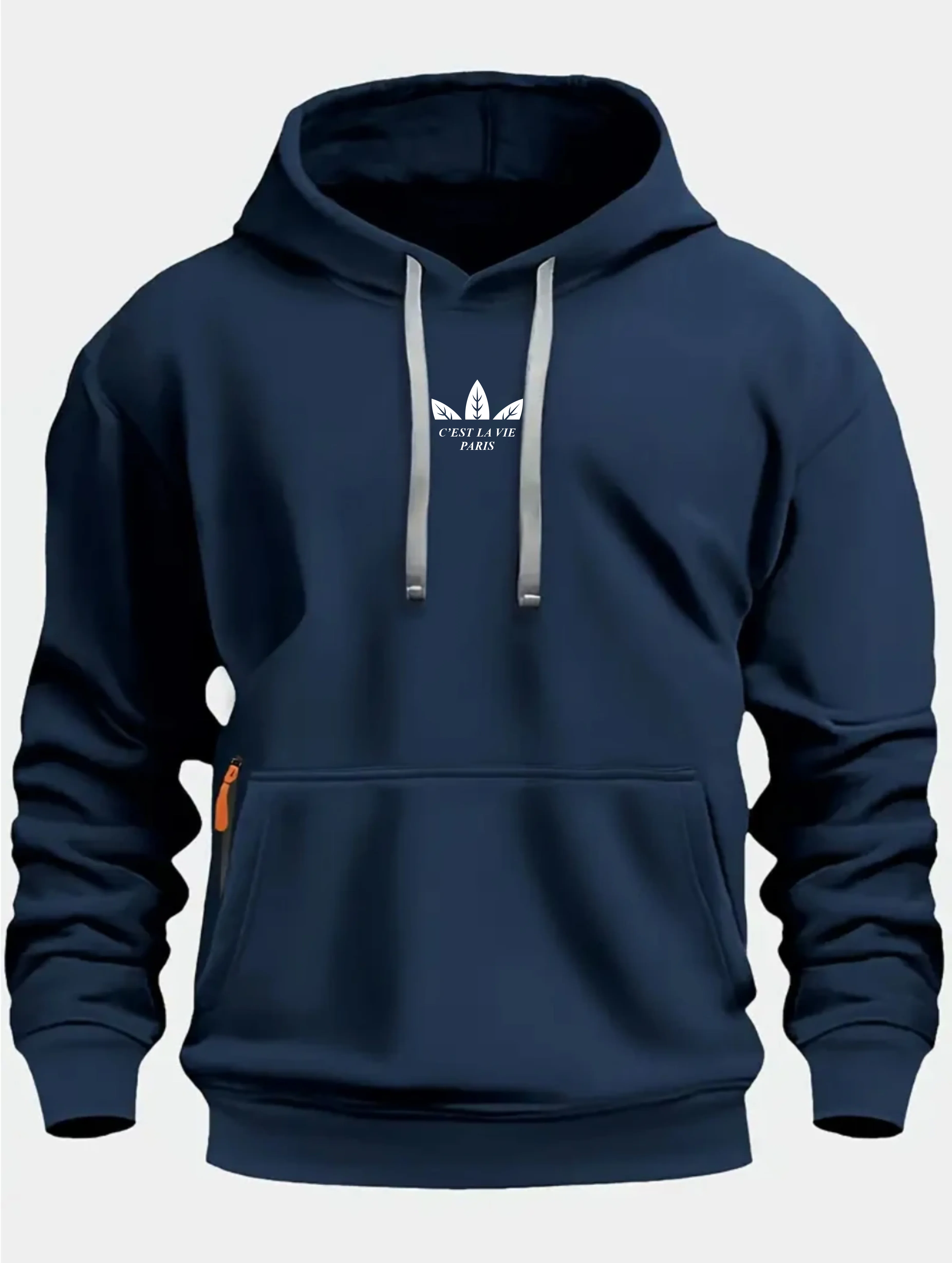 Autumn and Winter New Men's Printed Fleece Hoodie High Quality Solid Color Hoodie Men's Fashion Street Style Sportswear
