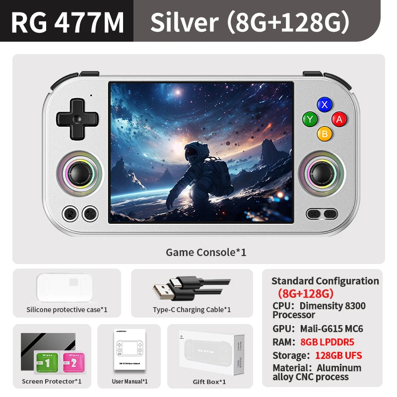 ANBERNIC RG 477M レトロ携帯ゲーム機 4.7インチLTPSインセル