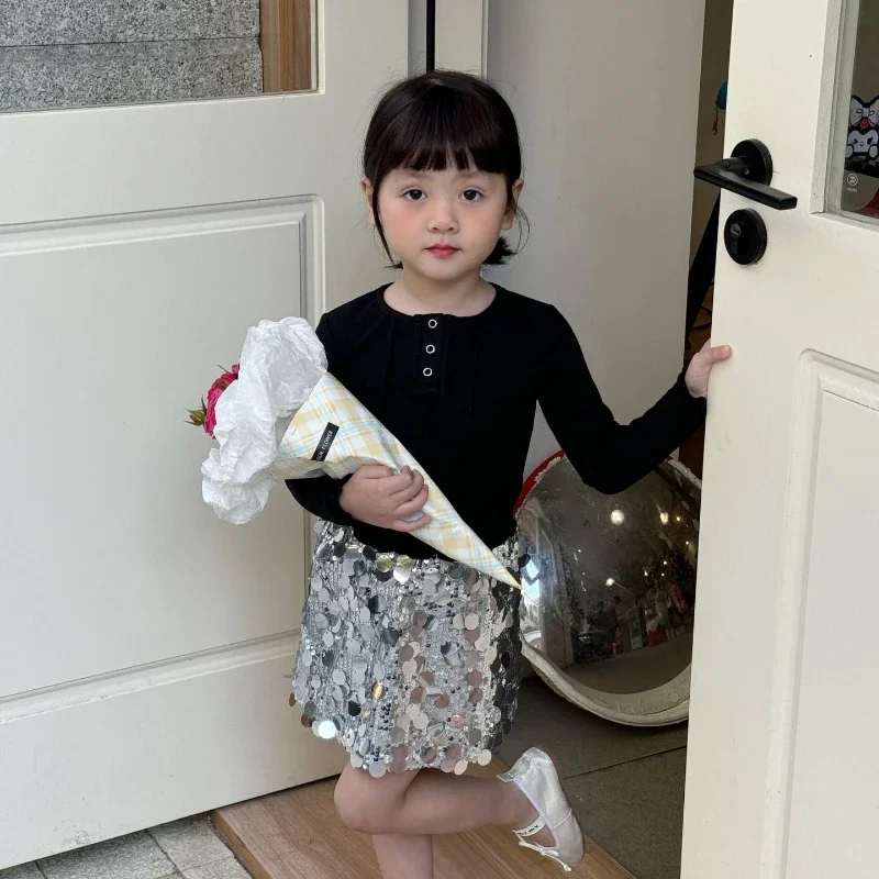 Children Clothing Kids Skirt Spring Summer Baby Fashion Big Sequin Short Skirt Fashion Korean Style Casual Culottes