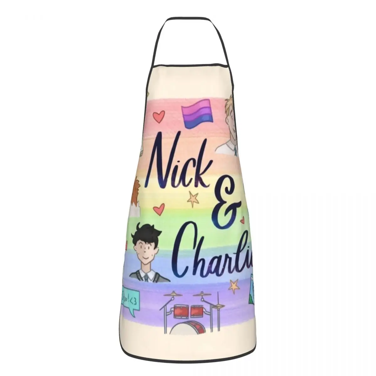 Nick And Charlie Bond Heartstopper Apron For Women Men Antifouling Kitchen Bib Cuisine Cooking Tablier