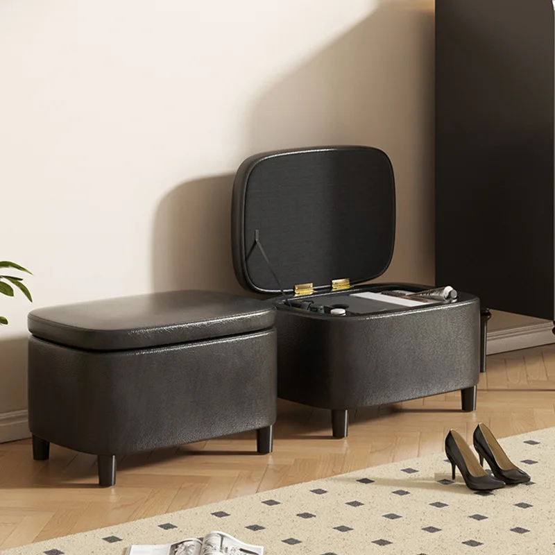 

Shoe-changing stool Household door shoe-wearing stool Living room coffee table stool can sit storage stool low stool porch long