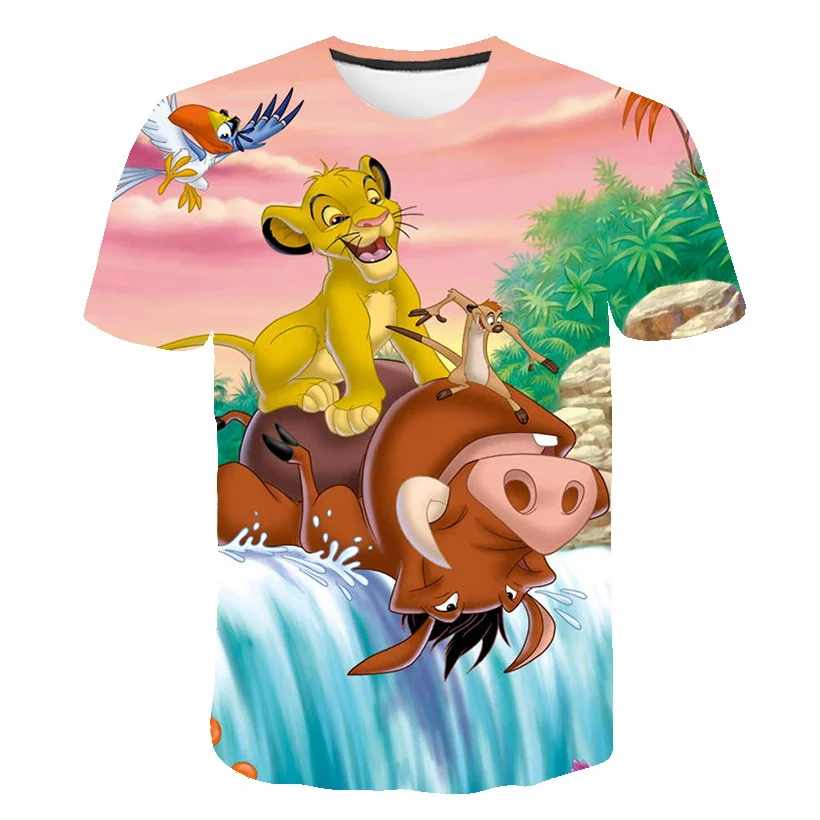 Camiseta con estampado 3D del Rey León Simba para niños y niñas - Main Image