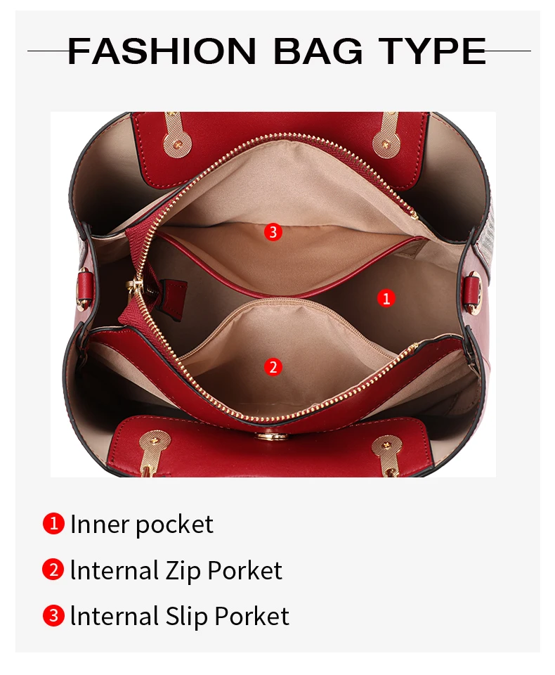 Aidrani neue Hochleistungs-Damen tasche aus Rindsleder, modische Handtasche in Kontrast farbe, rot – Detail 7