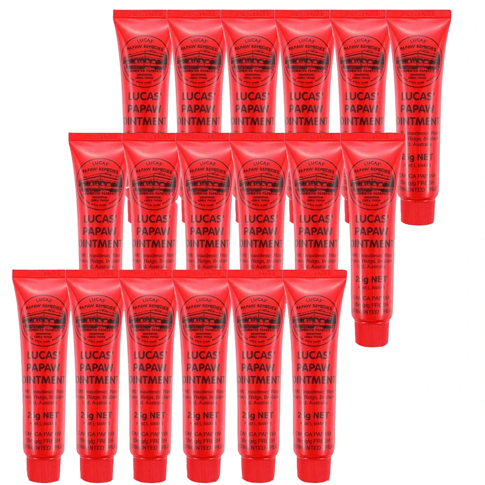18 Pz Au Lucas Papaw Unguento Rash Cream Balsamo Per Le Labbra Cura Della Pelle Delle Ferite Papaya Riparazione Della Pelle Crema Papaw Lucas Oil 25G