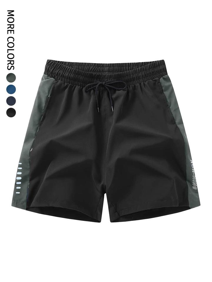 Men's Shorts Single Pack, Fitness, Cycling, Outdoor Hiking, Swimming, Comfortable Shorts, Running, Quick-Drying, Cool, Breathable, Sweat-Absorbent, Plain Shorts