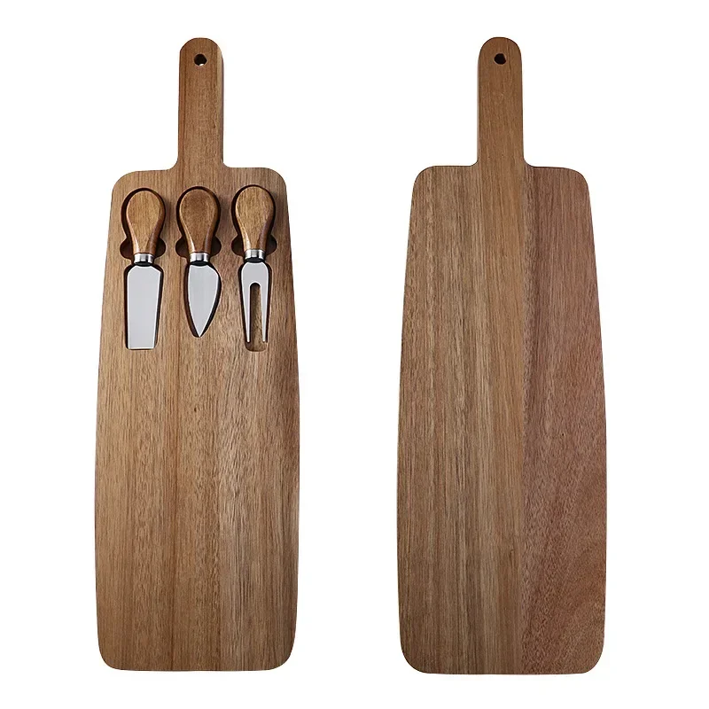 Acacia cheese board set cheese knife board chopping steak knife