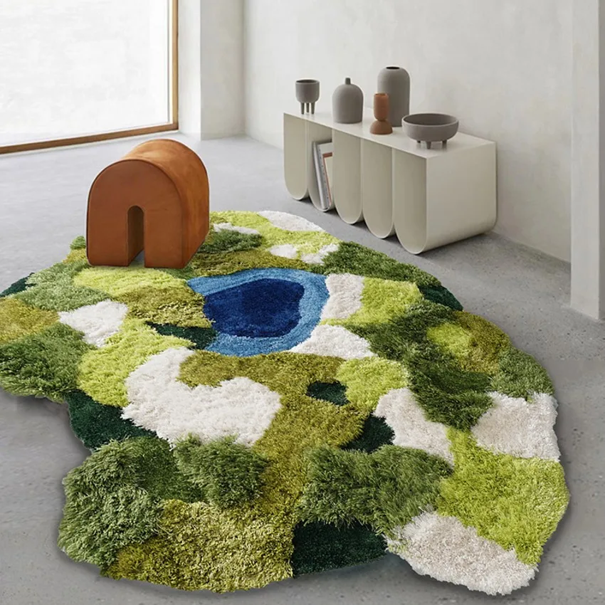 Little forest handmade 3D mossy tufting area rug, Nordic big size