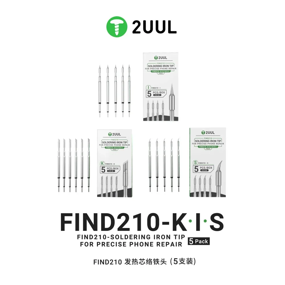 2UUL C210 Big K I S 범용 통합 납땜 인두 팁 가열 코어 효율적인 열전도 온도 복구 손도