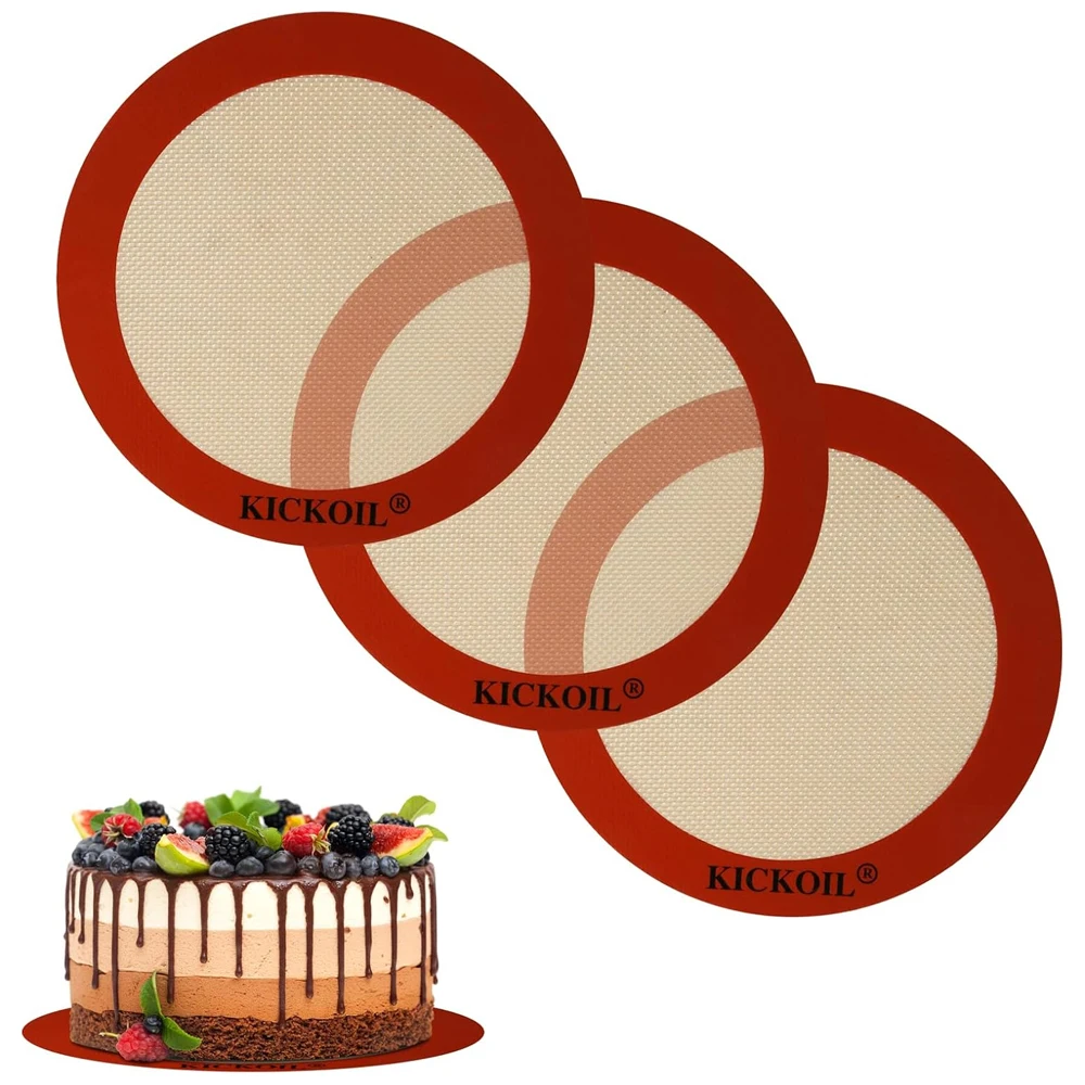 Round Silicone Baking Mats Easy Clean Non-Stick Food Grade Reusable Baking Mats For Oven Macarons Cookies
