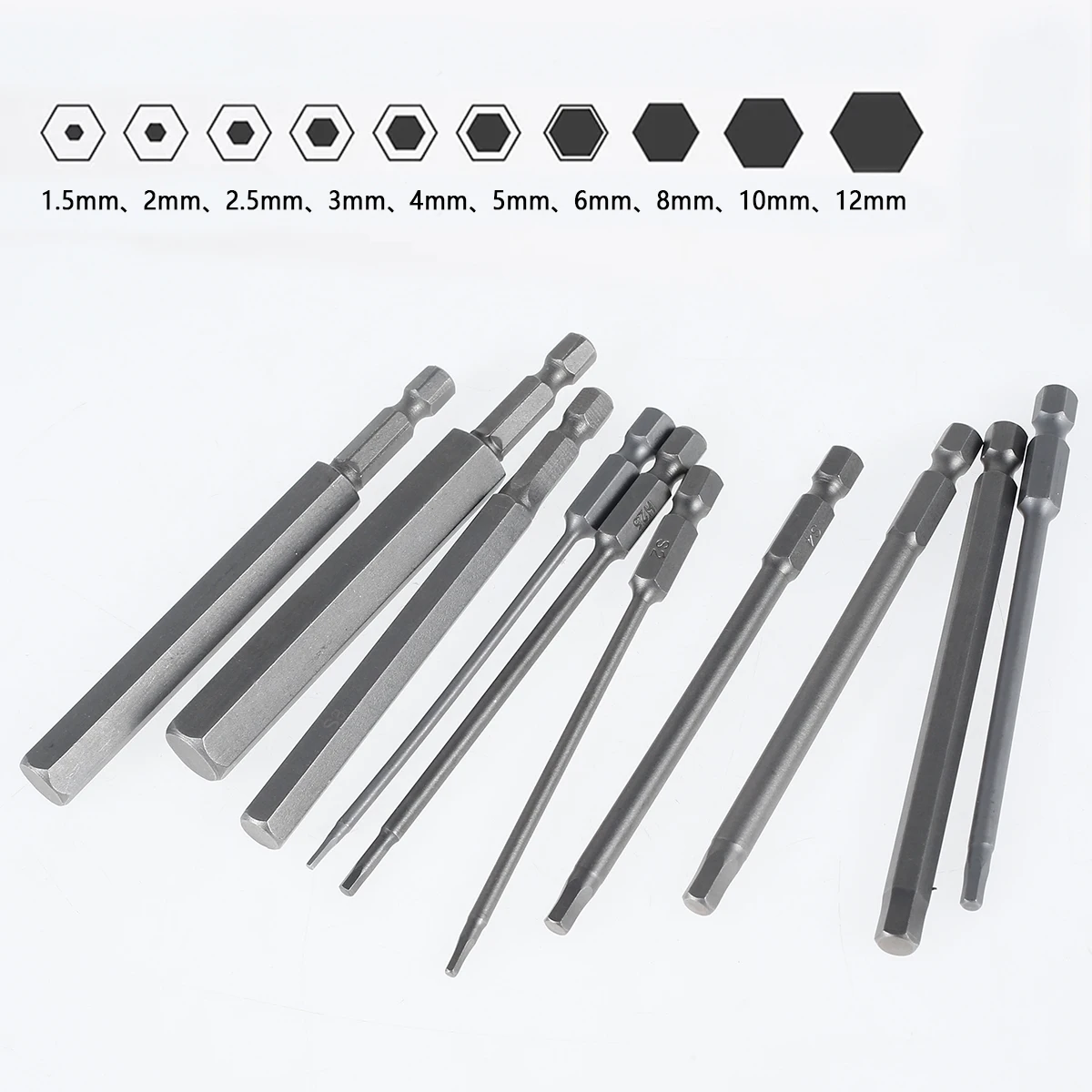 10 pièces-ensemble tête magnétique hexagonale clé Allen forets 1-4