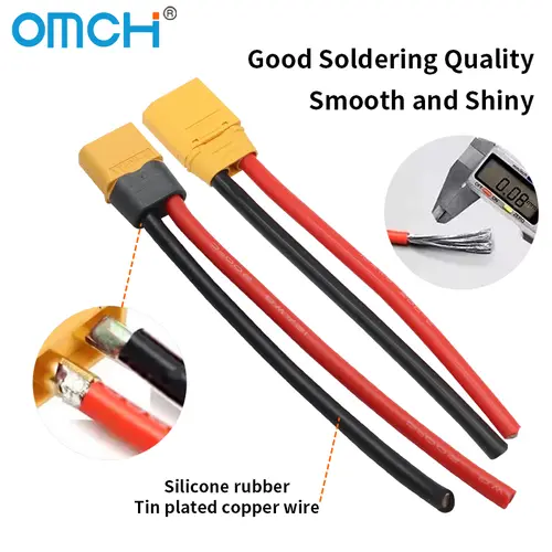 OMCH XT60 12/14AWG XT90 10AWG Male Female Plug Battery Connector With Silicone Wire Cable For RC Airplane Lipo Battery Drone Car - Image 5