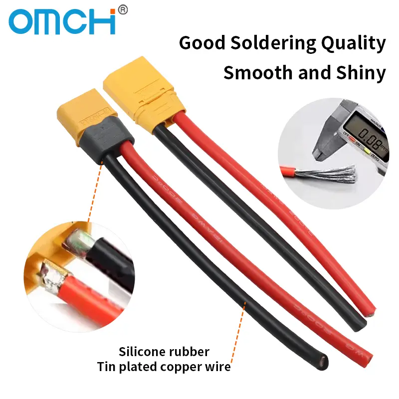 OMCH XT60 12/14AWG XT90 10AWG Male Female Plug Battery Connector With Silicone Wire Cable For RC Airplane Lipo Battery Drone Car - Image 5