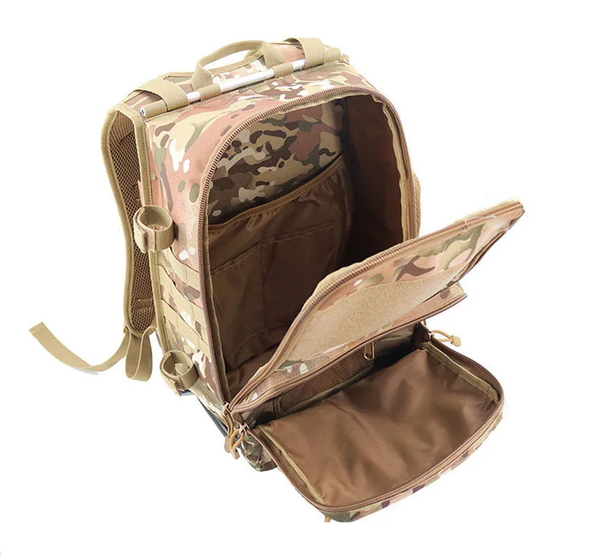 25L Outdoor Sports Fishing Backpack With Foldable Seat 900D Oxford Fabric Wear Resistant Breathable Camping Travelling Back Pack 4