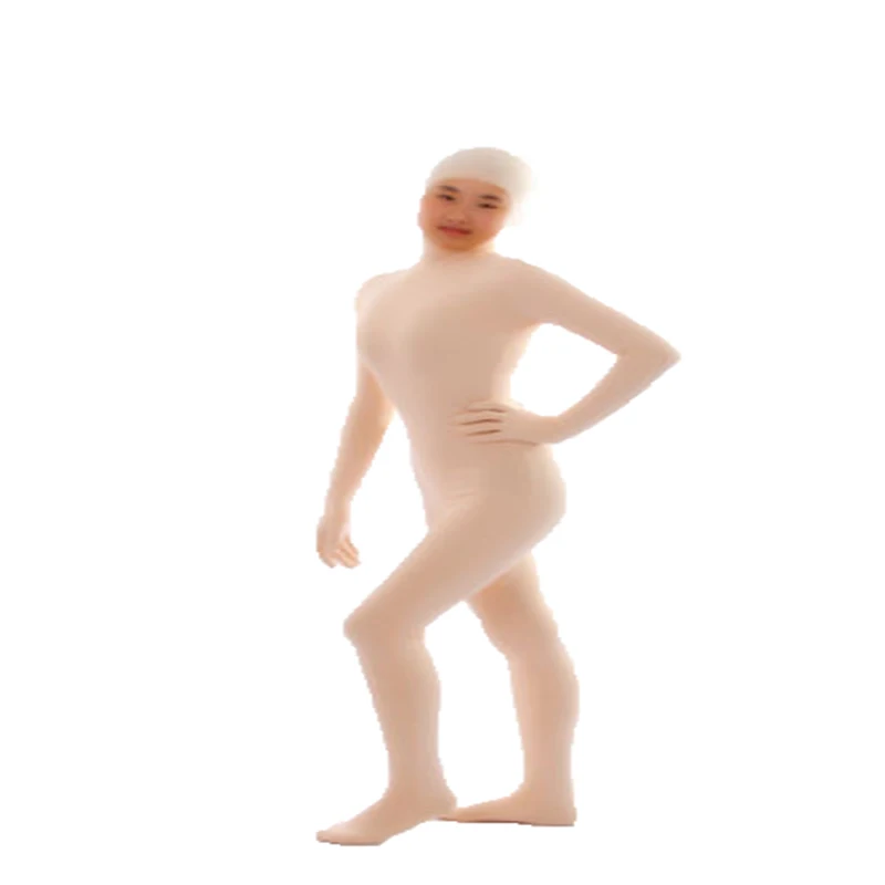 Kid Adult Nude/Flesh Open face full body Unisex Spandex Bright 2nd Skin Zentai Costumes Bodysuit Unitard leotard cosplay costume adult unitard