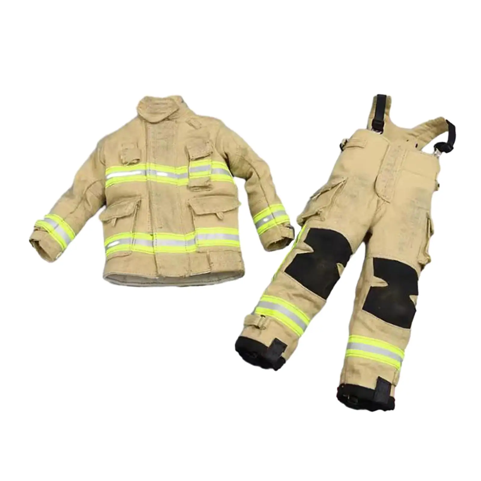 

1/6 Scale Fireman Uniforms Retro Fashion Miniature Clothing Fireman Dress up Set for 12in Doll Model Male Soldiers Figures Accs