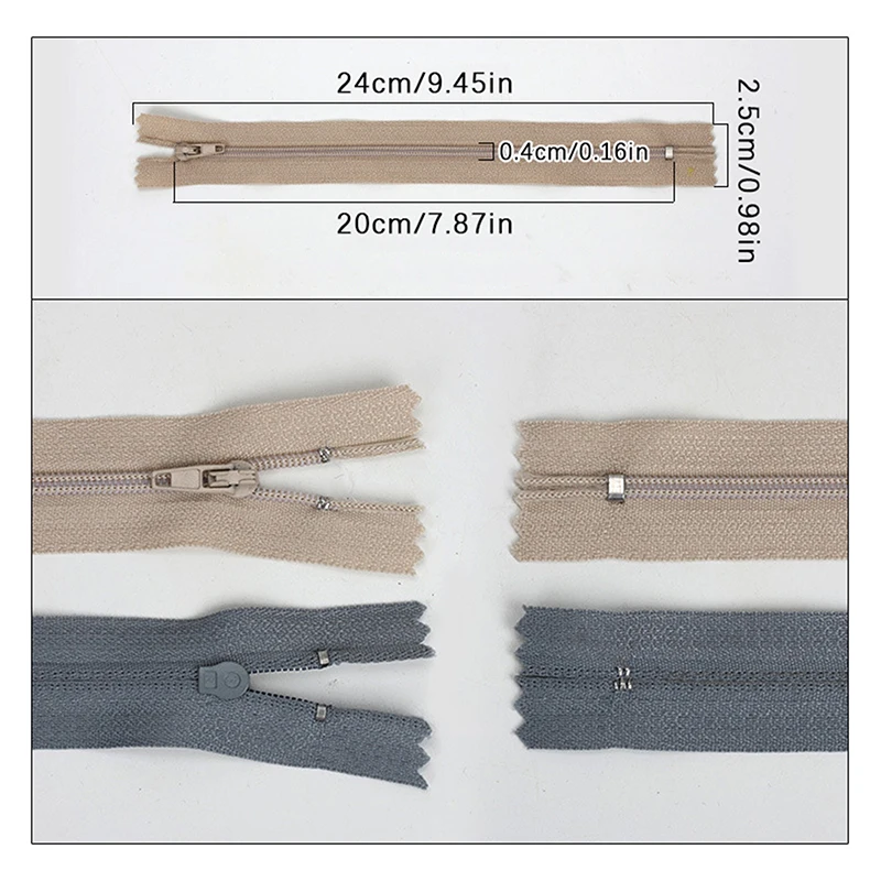 의류용 나일론 지퍼, 포켓 바지 프로세스, 클로즈엔드 컬러 지퍼, DIY 수공예 천, 바느질 액세서리, 20 개