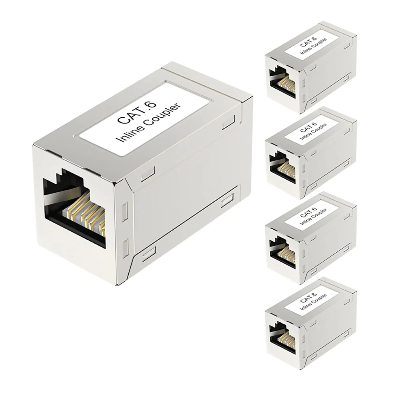 

5Pcs RJ45 Cat6 Coupler Shielded Ethernet Cable Extender Inline Coupler PoE Female to Female Connector 8P8C 10Gbps