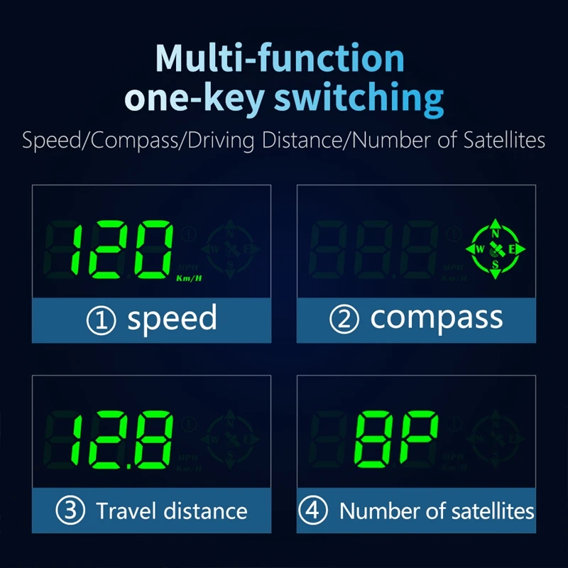 자동차 HUD GPS 디스플레이 속도계 디지털 자동차 헤드업 디스플레이, 과속 경보, 모든 차량에 범용