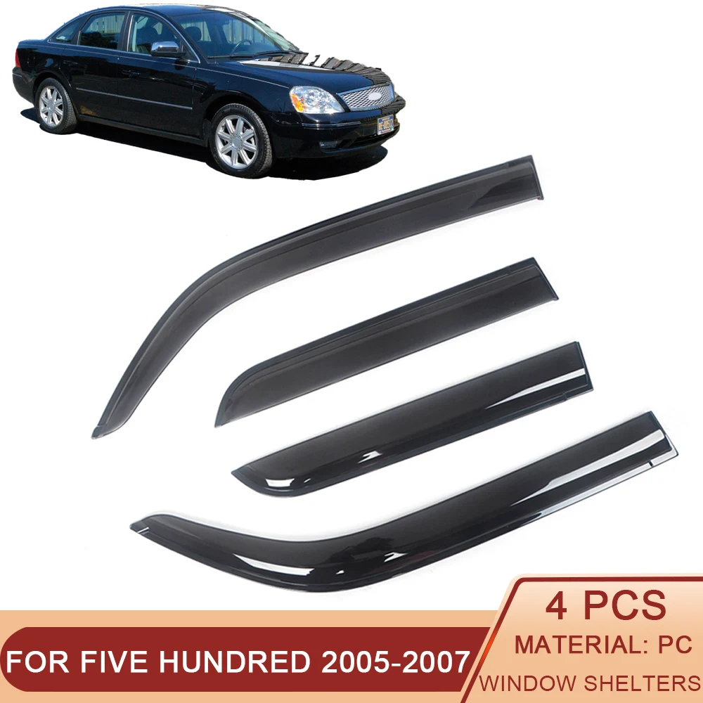 

For Ford Five Hundred 500 2005-2007 Side Window Wind Deflectors Visors Black Rain Guard Door Visor Vent Shades Dark Ventvisor