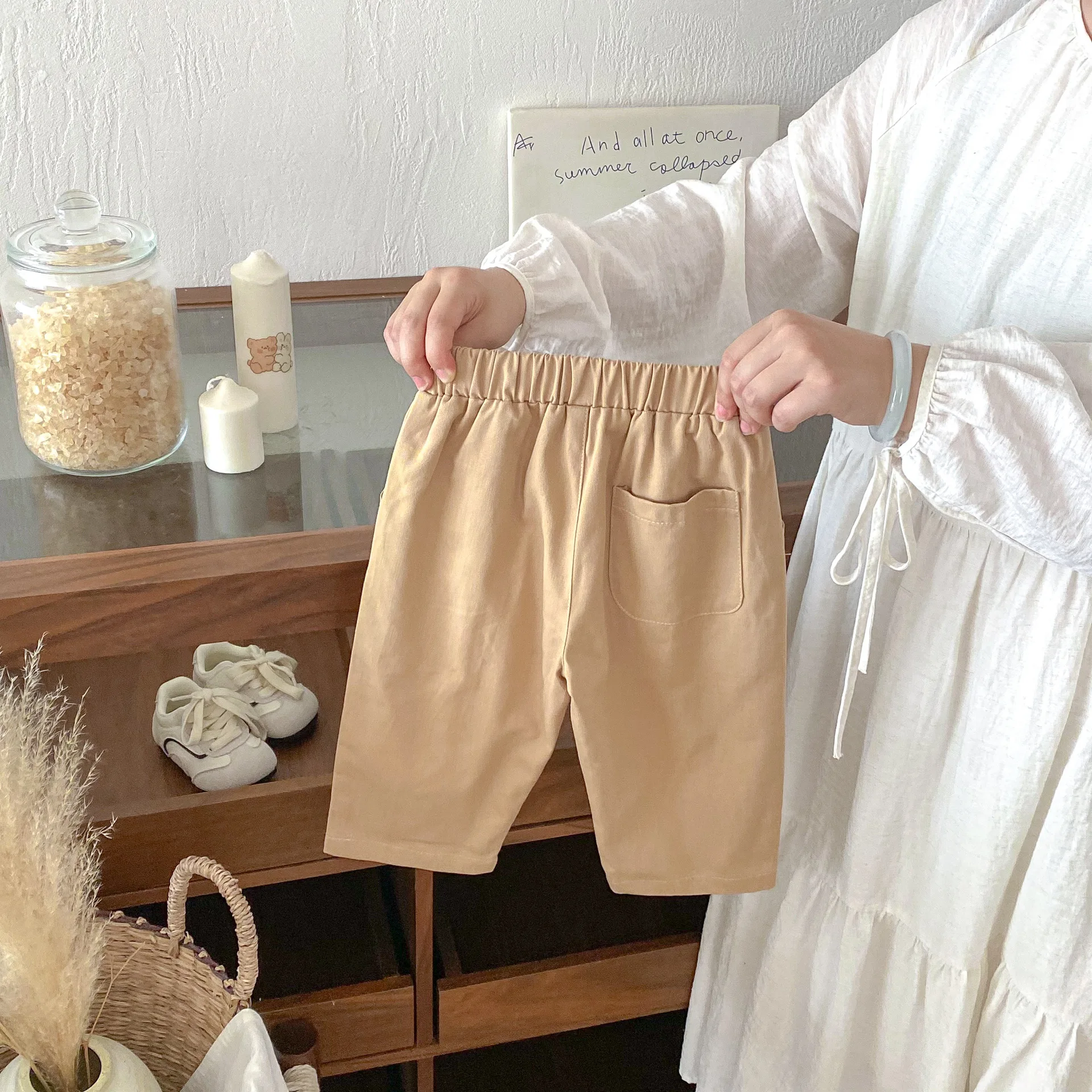 سراويل هاريم مطوية للأطفال لفصلي الربيع والخريف، للأولاد والبنات من عمر 1-6 سنوات، بنطلون كاجوال بلون سادة قابل للطي، ملابس أطفال كورية 2026