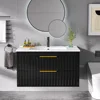 30" Bathroom Vanity with Sink,Vanity Bathroom Sink Cabinet Wall Mount,Soft-Close Function 2 Large Drawers,Hidden Damping Drawers 1