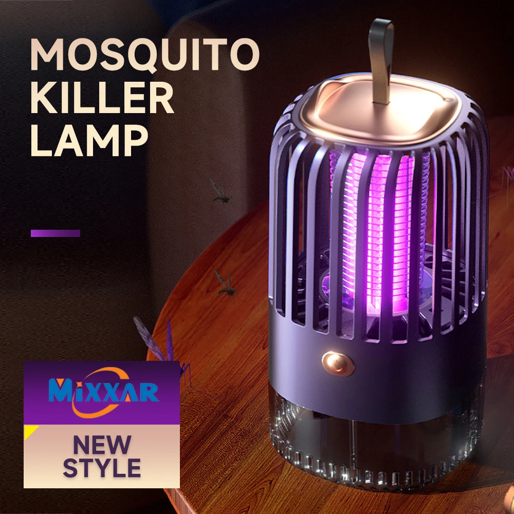 ZK20 New Electric Shock Mosquito Killer Lamp UV Light USB Charging Mute Trap Flies Bug Zapper Repellent Anti Mosquito Light
