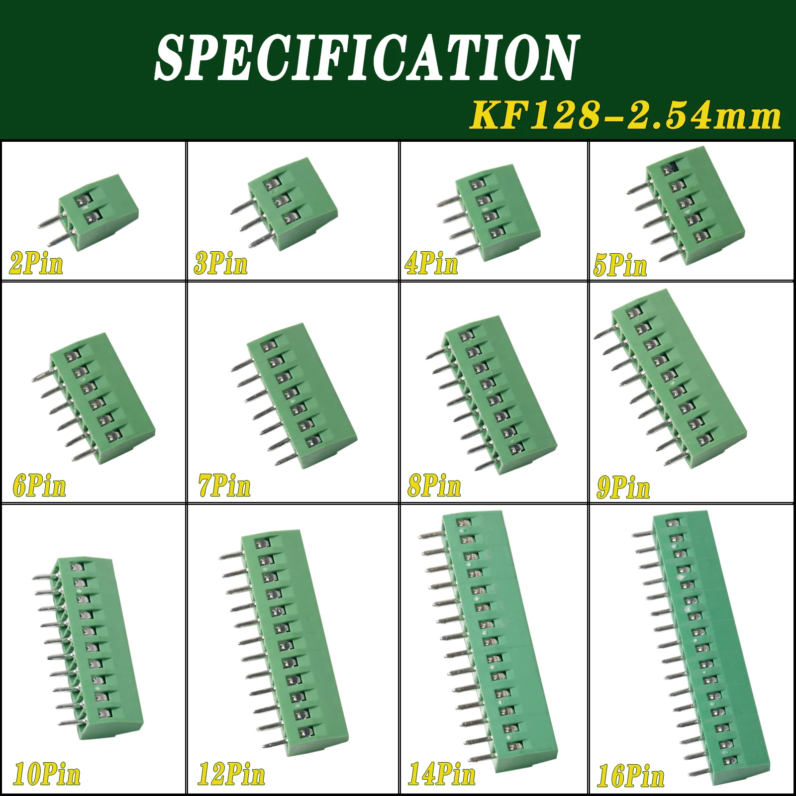 PCB Screw Terminal Block Connector Kit 2P-16P