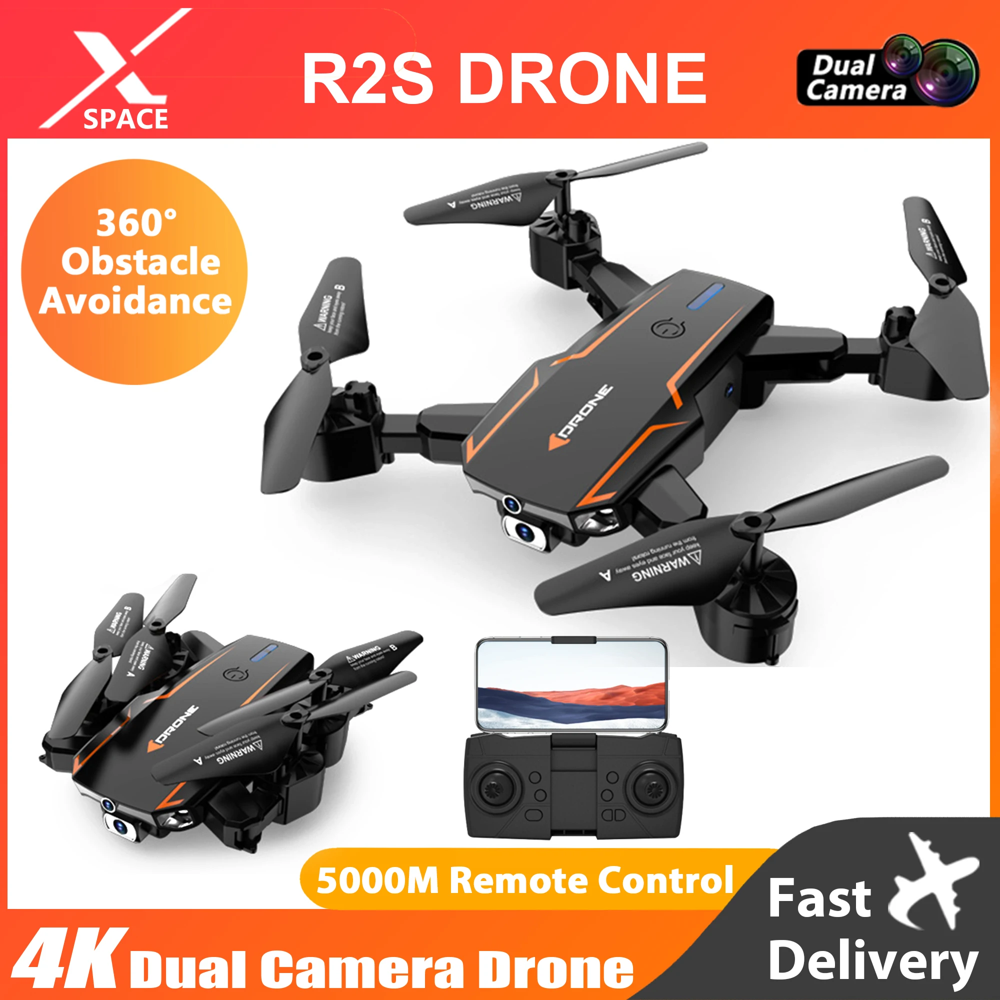 

Дрон R2S с камерой 8K, 4K, профессиональная Аэрофотосъемка, миниатюрный беспилотник для предотвращения препятствий, оснащенный камерой 5000 м, фотоигрушки