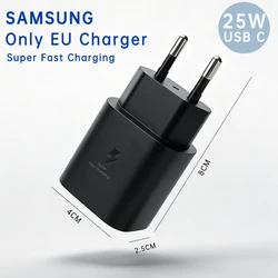 Original Samsung 25W Type C Fast Charge Adapter - Only Black EU
