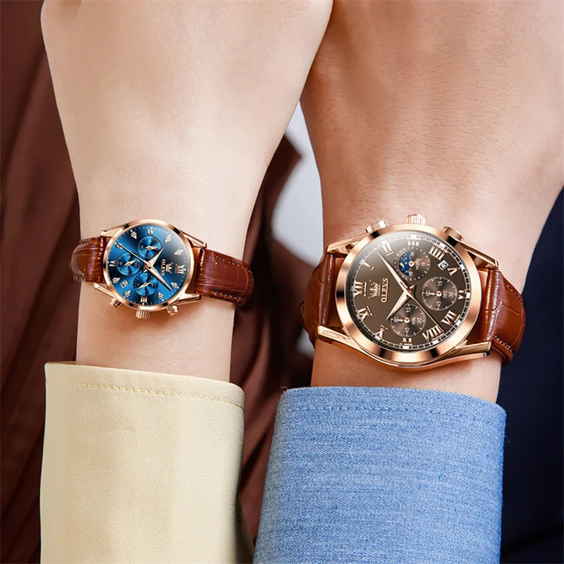 2024 New OLEVS Top Brand Lovers' Quartz Men Watch Women Valentine Gift Clock Watches Ladies Waterproof Wristwatch Reloj