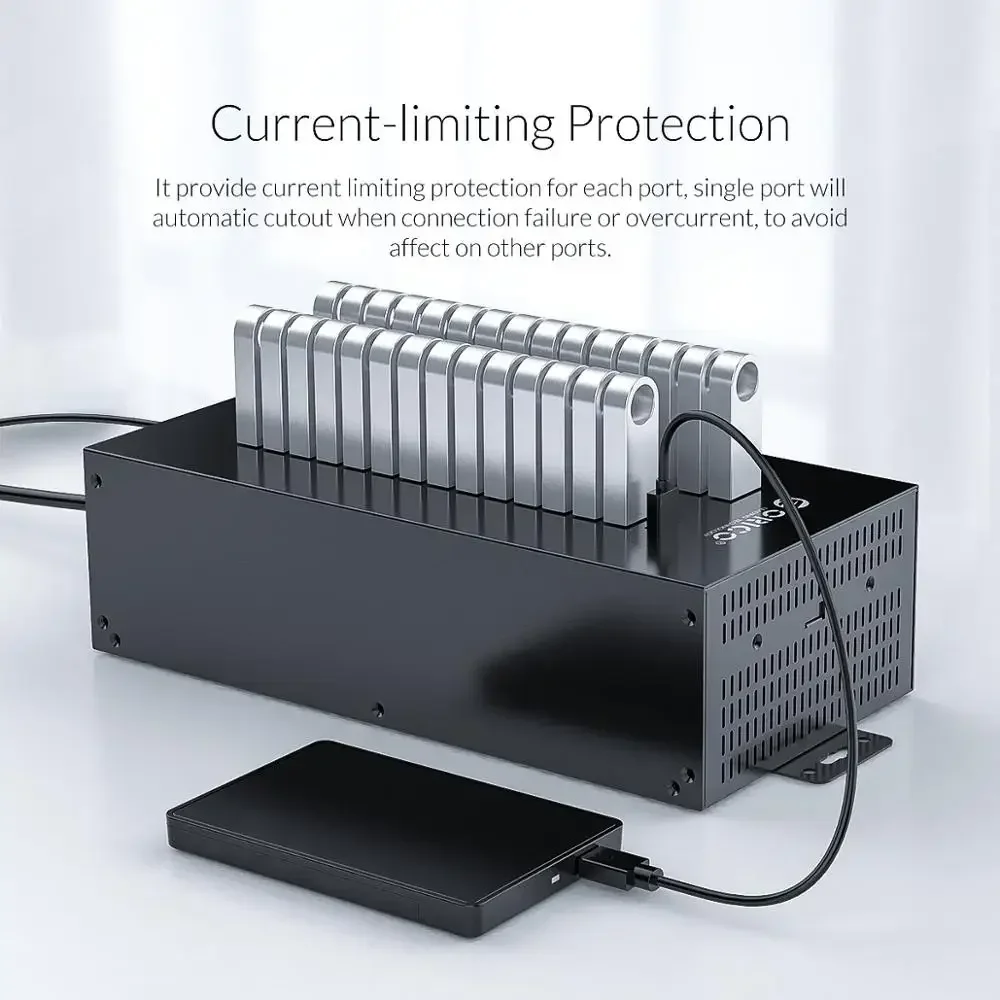 ORICO USB HUB 20 30 Ports USB 2.0 Hub Splitter for U Disk Data Test Batch Replication with 300W Power for Laptop Accessories 3