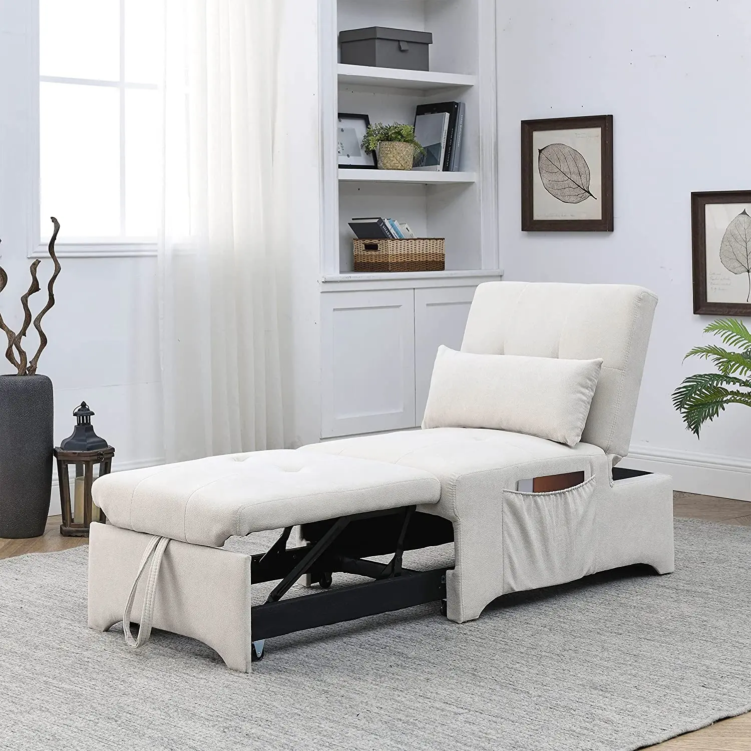 24.5 W Sleeper Chair Bed 4 in 1 convertibile pieghevole Futon Chair Bed  pieghevole divano letto con schienale regolabile per soggiorno - AliExpress