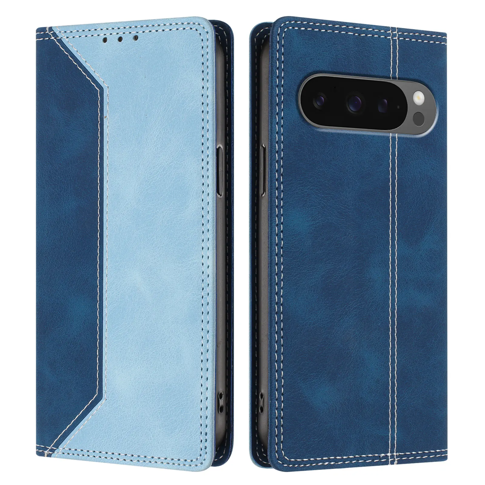 Magnetic Leather Wallet Case with RFID Blocking & Shockproof Protection