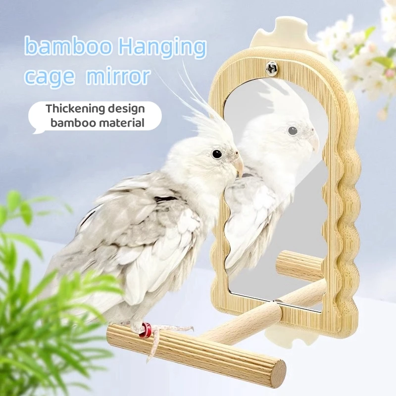 

Зеркало для птиц с окунем, игрушки-пазлы Parrort, зеркало для Budgies Stand, деревянная игрушка и аксессуары для домашних животных, товары для попугаев, необычный клуб
