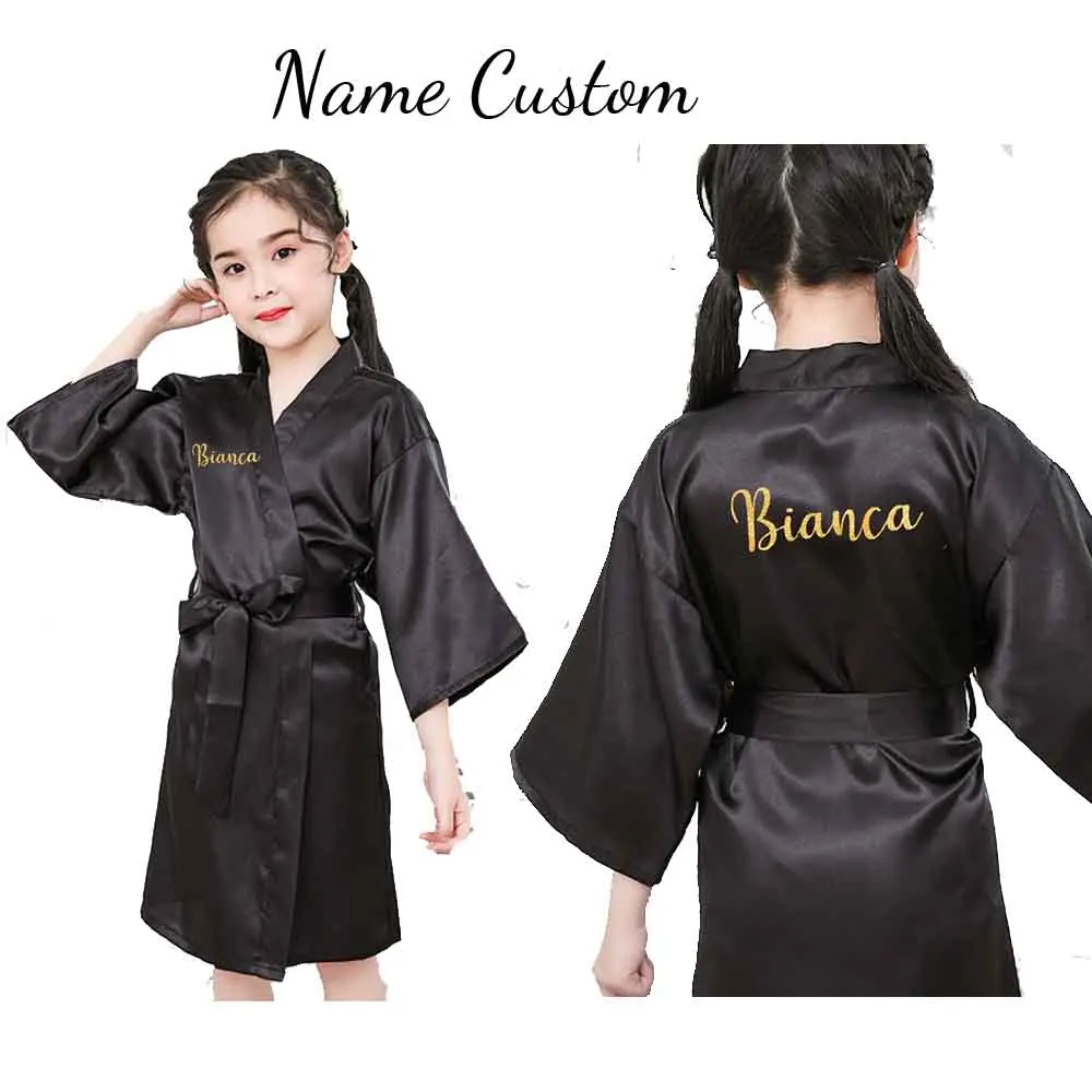 Customized Logo Wedding Date Name Bathrobe Satin Robe For Boy Girls Intimate Lingerie Sleepwear Silk Bridal Gift Casual | Дом и сад