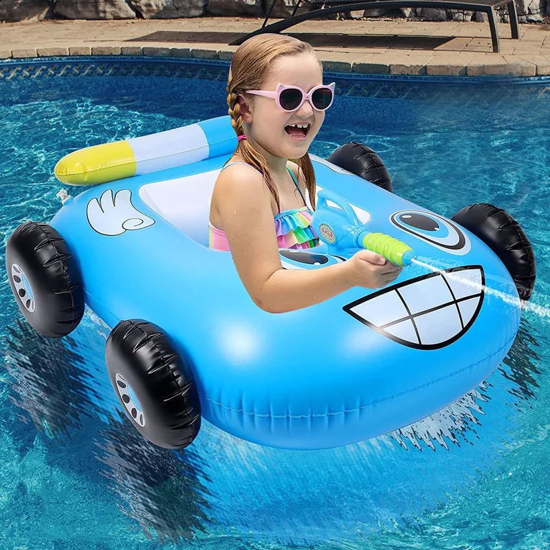 

Summer Inflatable Car Seat Ring, Children's Spray Swimming Ring, Pool Water Gun Toys, Water Bumper Car, Outdoor Bath, Life Buoy