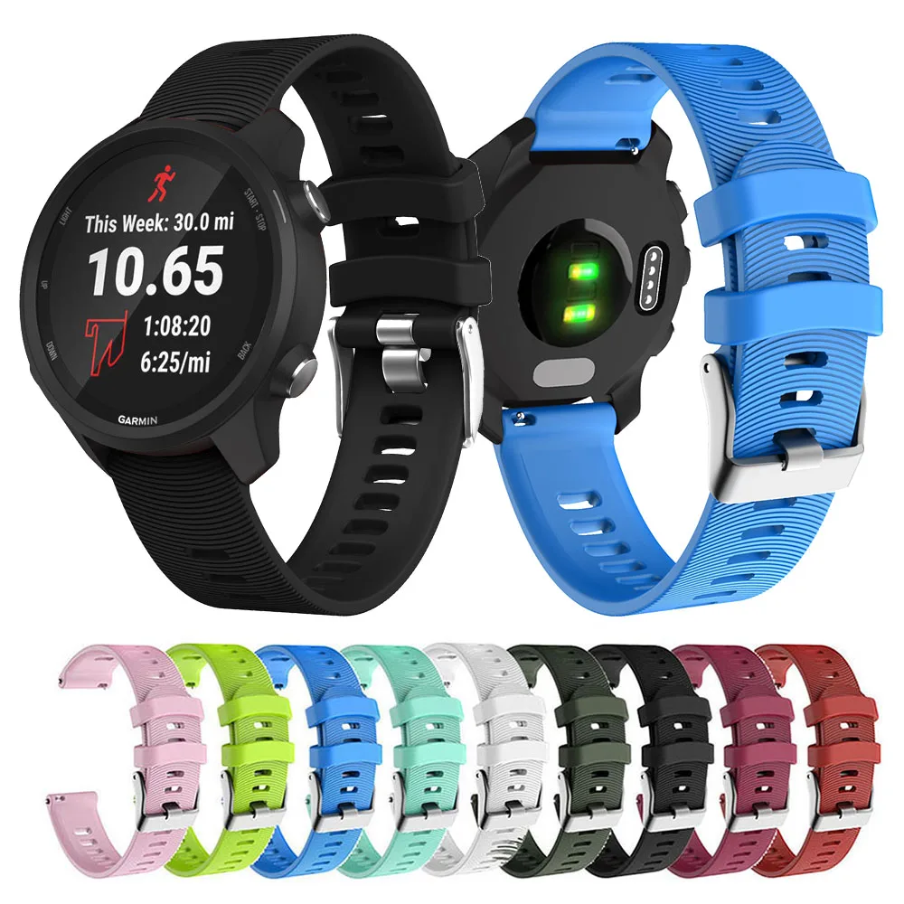 

Ремешок силиконовый 20 мм для смарт-часов Garmin Forerunner 245 245M 645 Vivoactive 5 шнур, ремешок для смарт-часов Samsung Galaxy Watch 42 мм Active 2