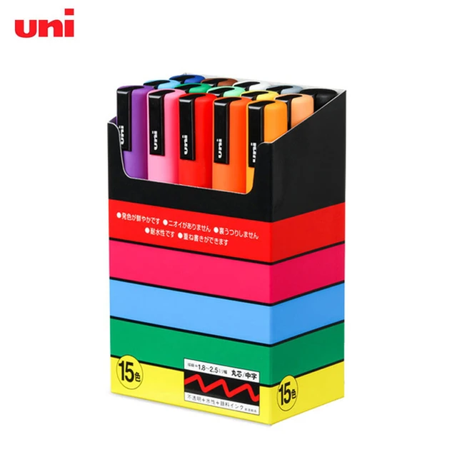 Uni 12pcs Posca Paint Markers,PC 1M 12C Extra Fine Posca Markers