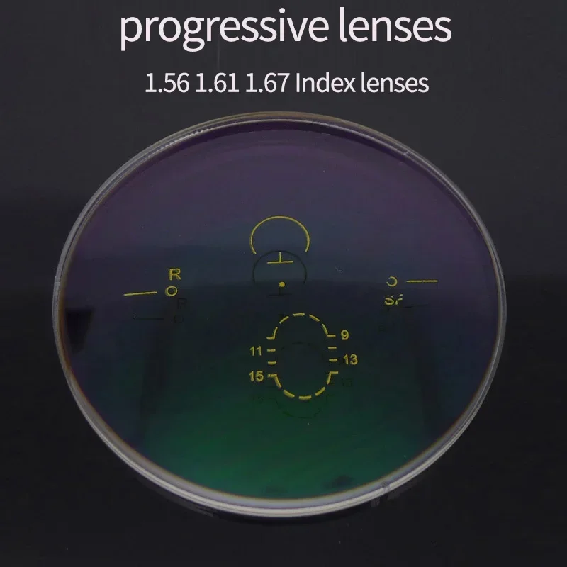 

1.56 1.61 1.67 (ADD+0.75~+3.00) progressive multifocal lenses prescription short medium far resin lenses myopia hyperopia