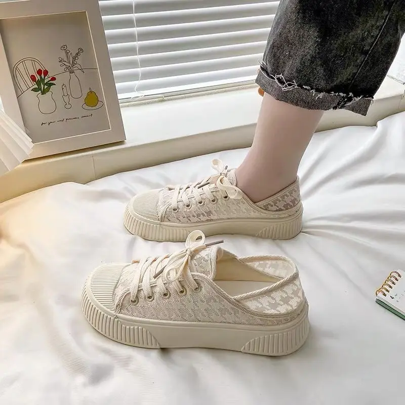 Autumn Women's Canvas Shoe Designer Cute Fashion Mirror Luxury