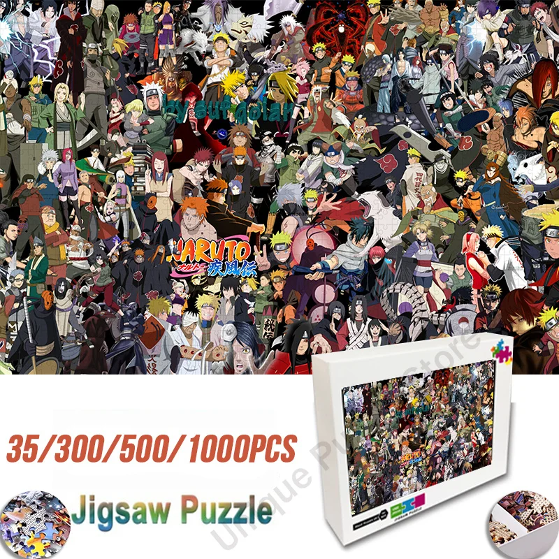 Anime Naruto Characters Collection Jigsaw Wooden Puzzle Cartoon Wooden Puzzle Toys Educational Jigsaw Toys for Children Gifts