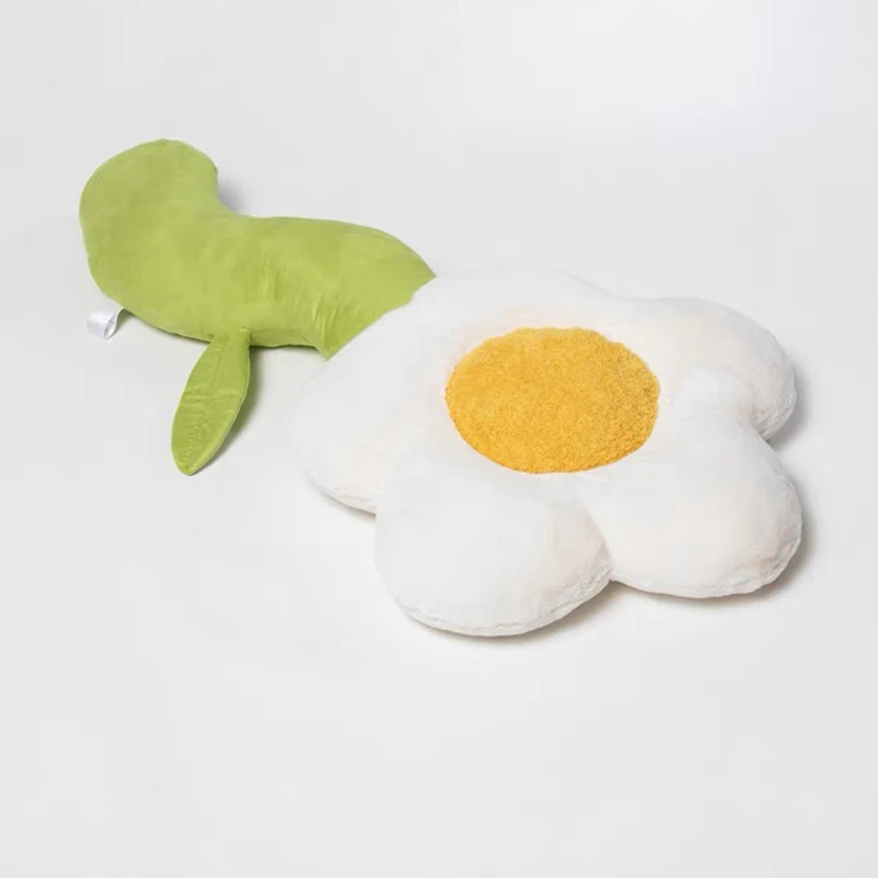 110cm 귀여운 작은 데이지 꽃 베개, 긴 줄기의 부드러운 플러시 꽃 쿠션, 집, 침실, 소파 장식에 완벽한 선물