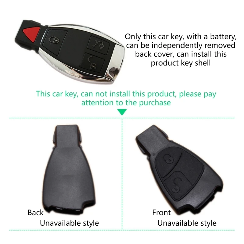 Car Key Protective Case Compatible For S300 S350 E260 C200 GLK300 ML350 B200 Key Back Cover Automotive Accessories