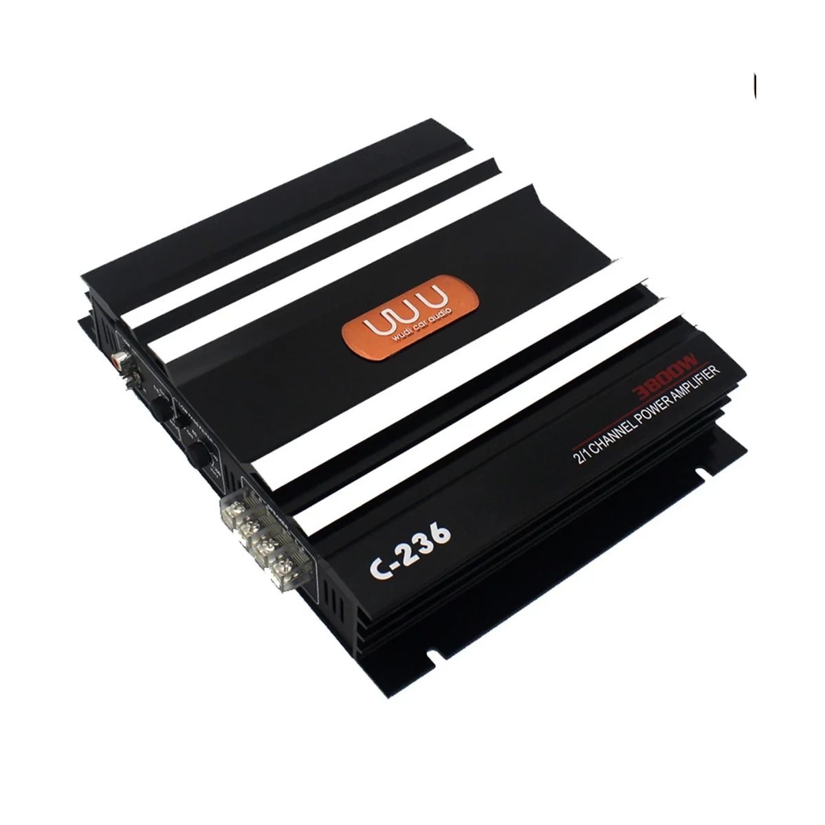 

3800 W Car Amplifier 2 Channel Black Aluminum Alloy High Power Car Stereo Audio Power Amplifier for Car Subwoofer