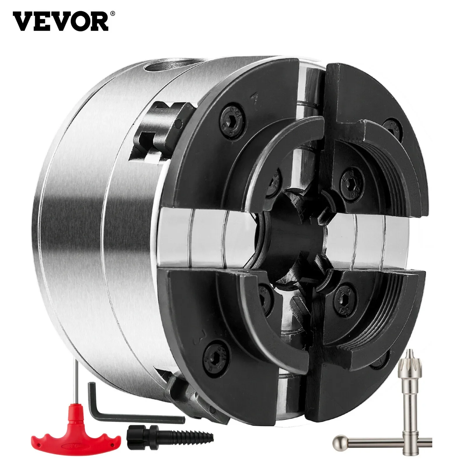 

VEVOR 4-Jaw Wood Lathe Chuck 3.75" Woodturning Lathe Chuck 1In 8TPI Thread Mini Lathe Chuck Precision Self-Centering