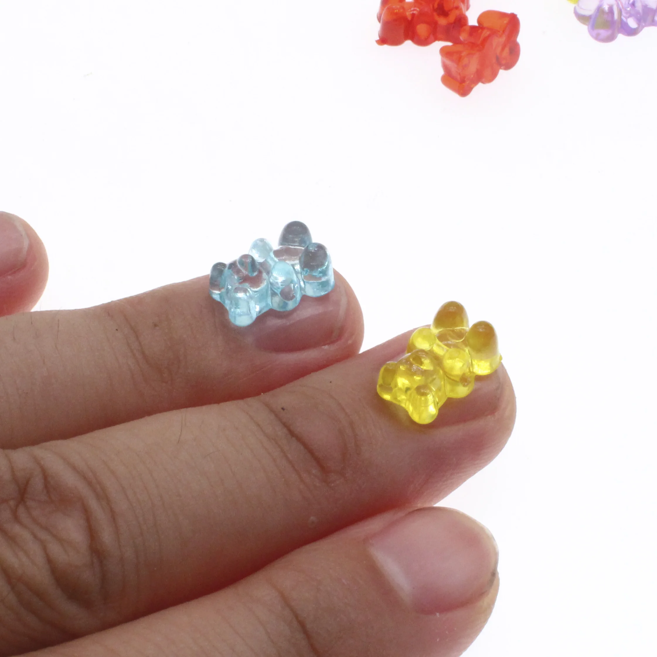 50 Mixed Color Transparent Acrylic Gummy Bear Beads 18mm Bracelet