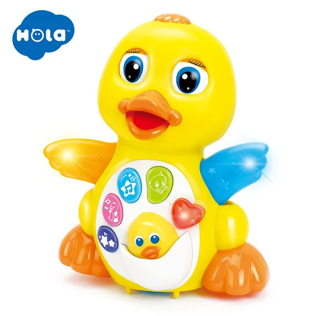 HOLA Baby Early Development Crawling Toys - Interactive Walking Duck with Music and Light Up for 18 Months Toddler Boy and Girl 1