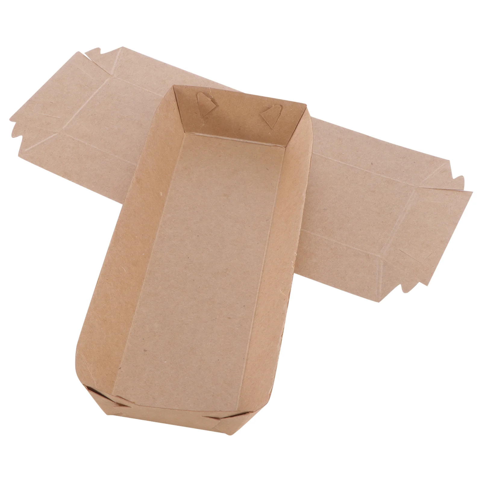Disposable Paper Food Serving Tray Kraft Paper Coating Boat Shape Snack Open Box French Fries Chicken Box 50 Pcs (20 x 6 x 3cm)